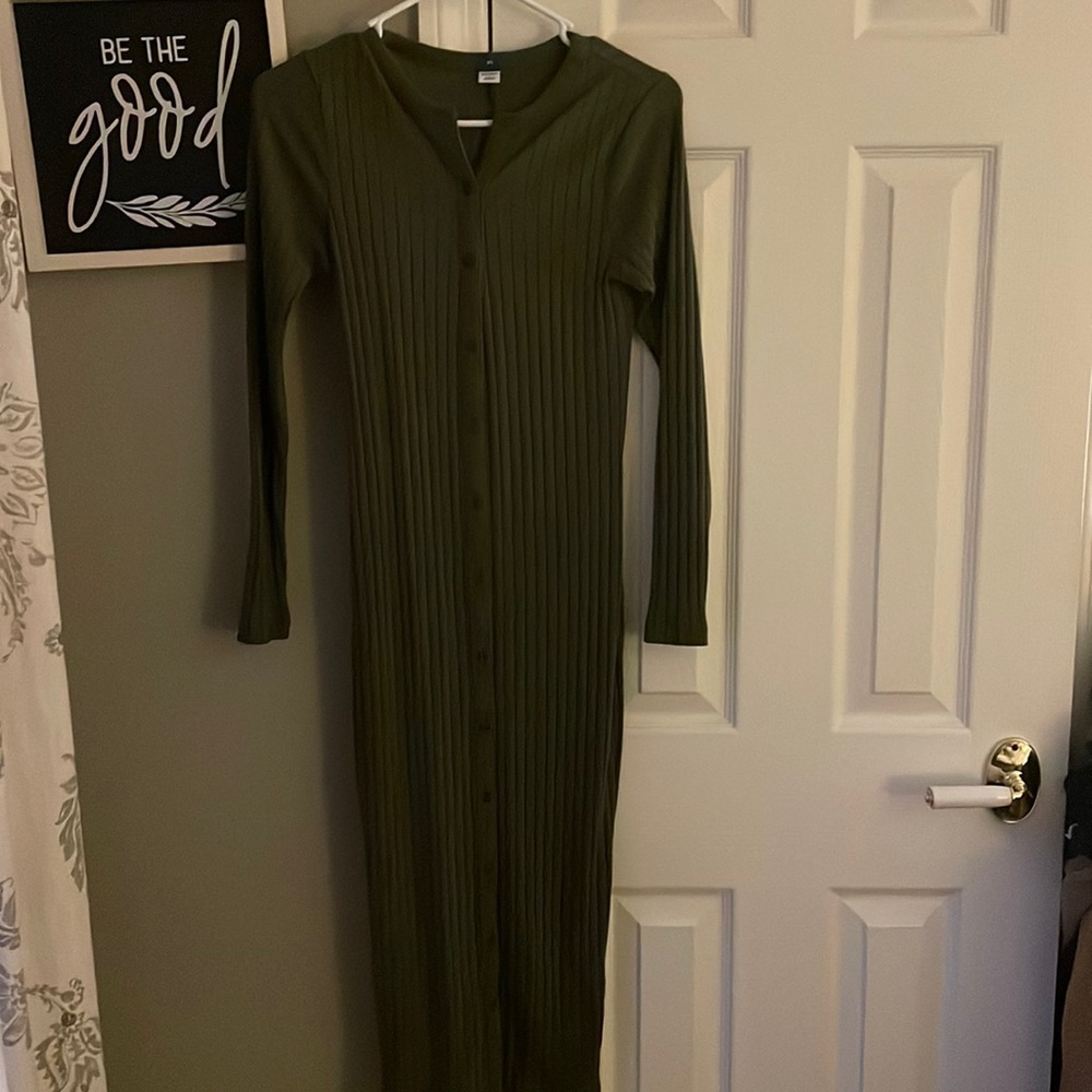 Dark green Old Navy button up dress